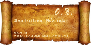 Oberleitner Nándor névjegykártya